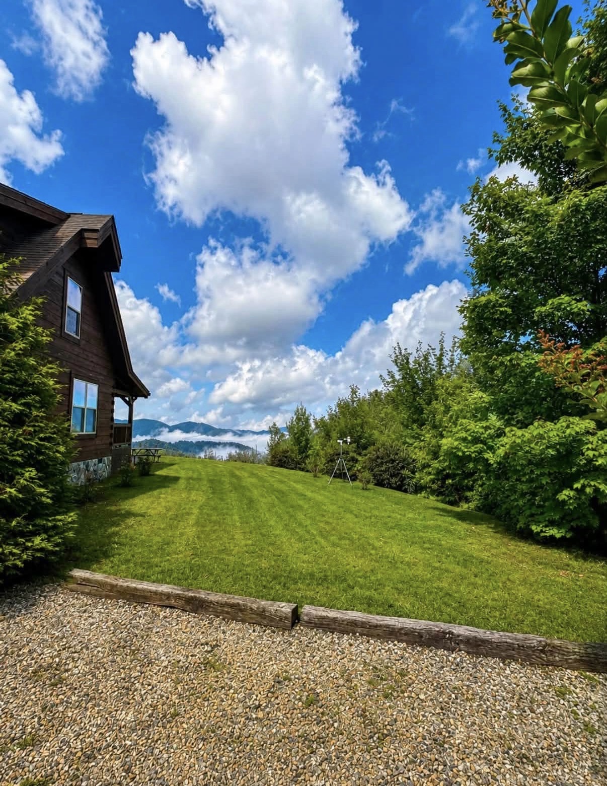 Mountain cabin lawn maintained by Lawn and Order Pro Care in Bryson City NC